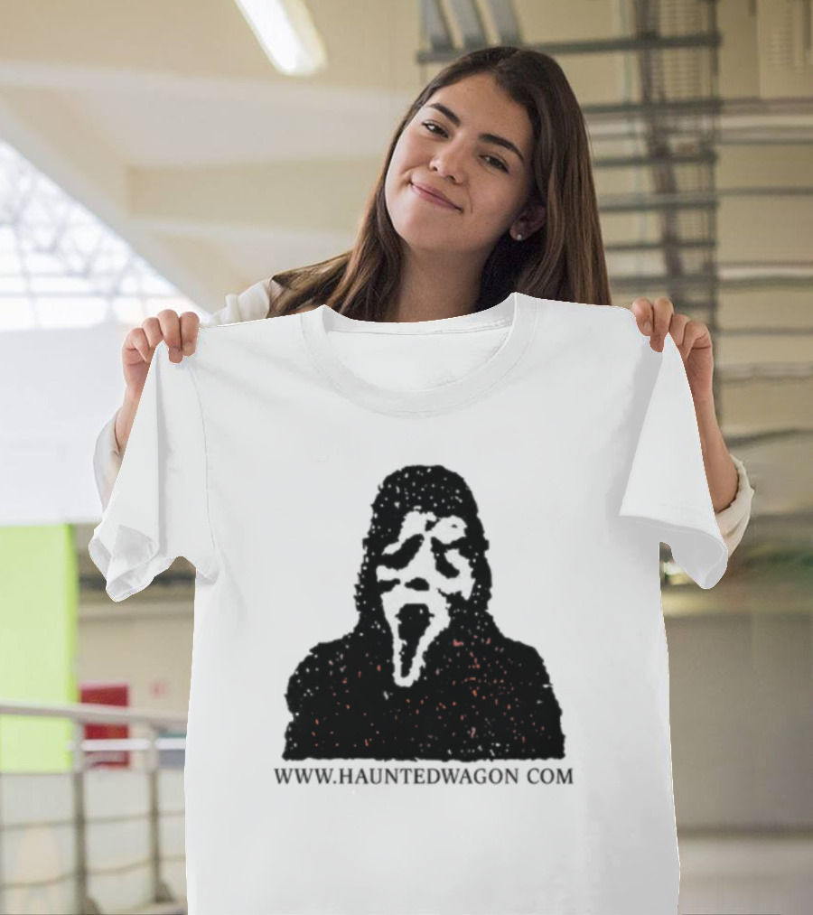 Haunted Wagon Horror Scream Mask Motif www.hauntedwagon.com T-Shirt