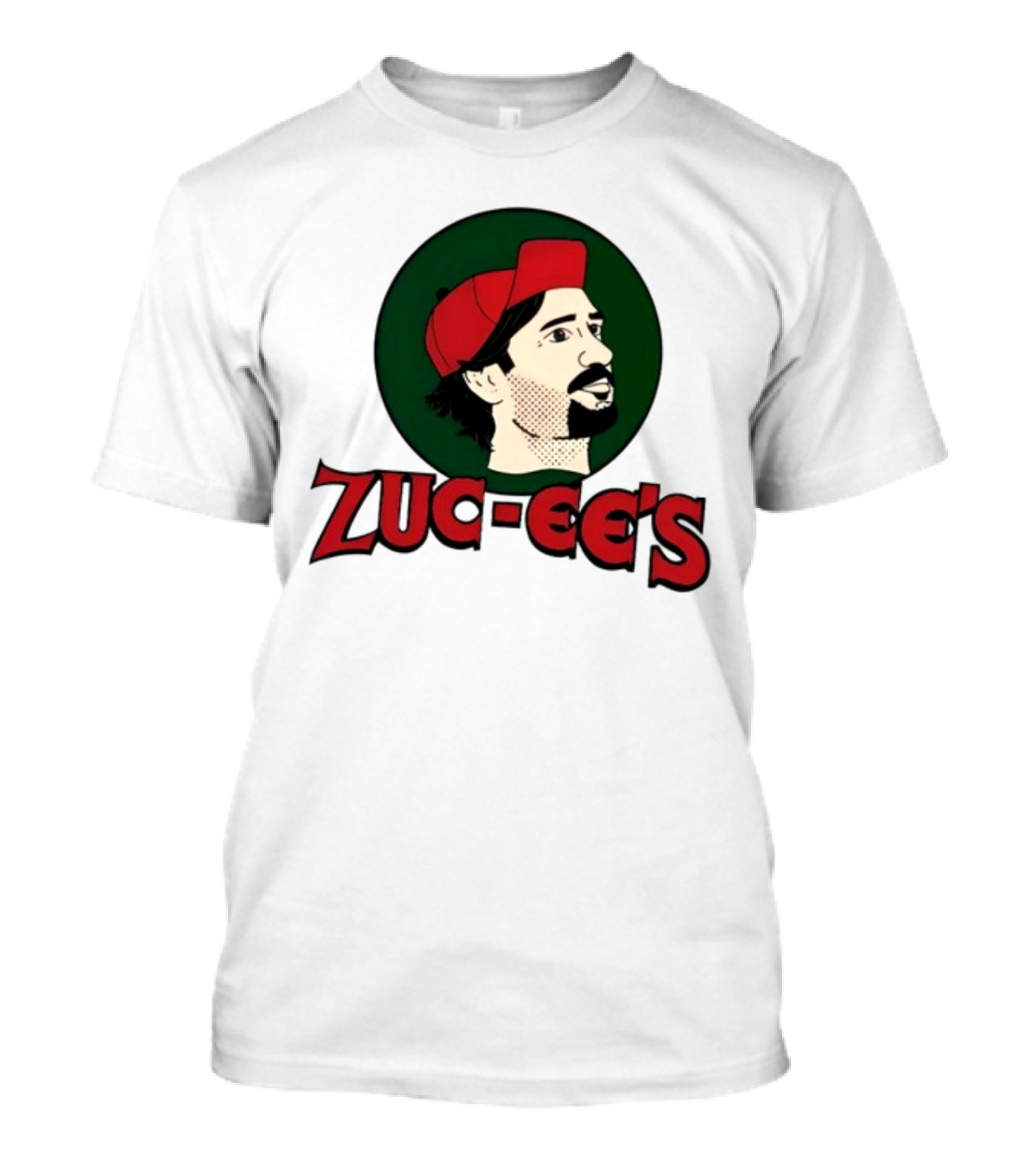 10K Takes Zuc-Ee's Retro Illustration Red Cap Green Circle T-Shirt