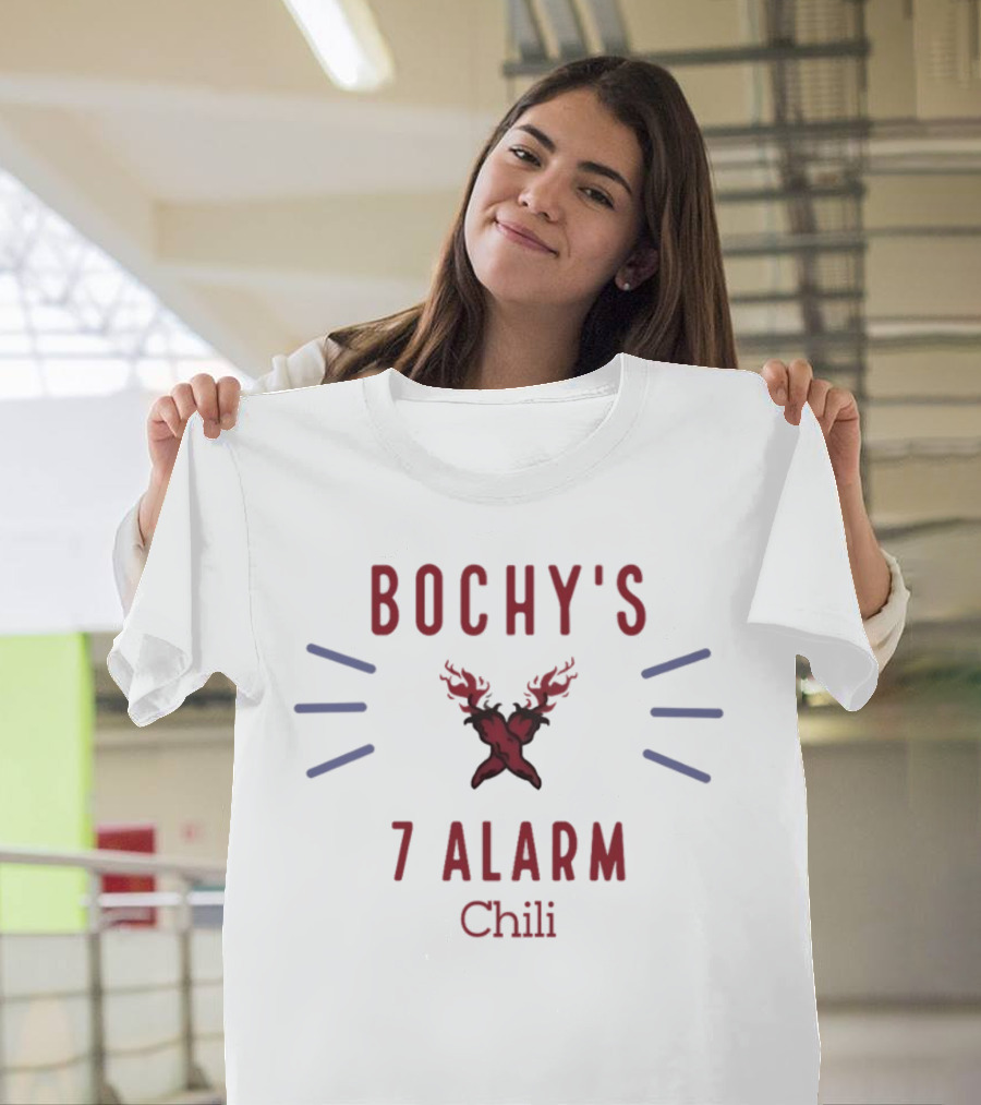 Bochy's 7 Alarm Chili with Flaming Peppers T-Shirt