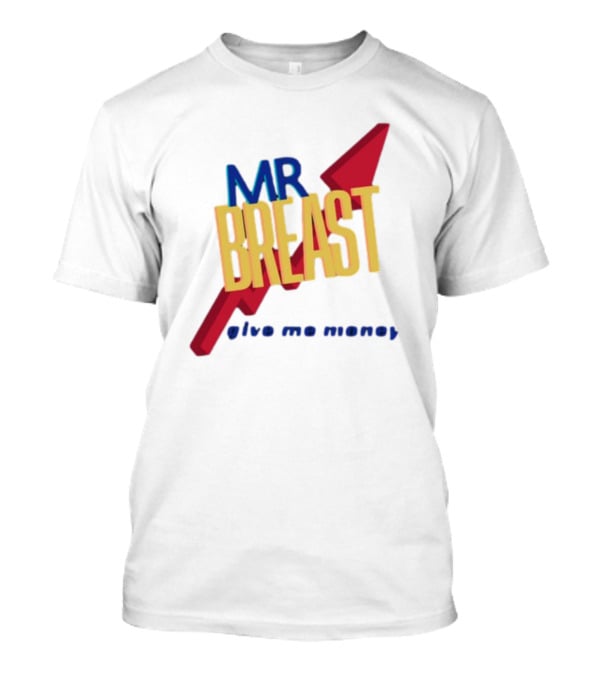 Mr Breast Give Me Money Retro Style Iconic T-Shirt