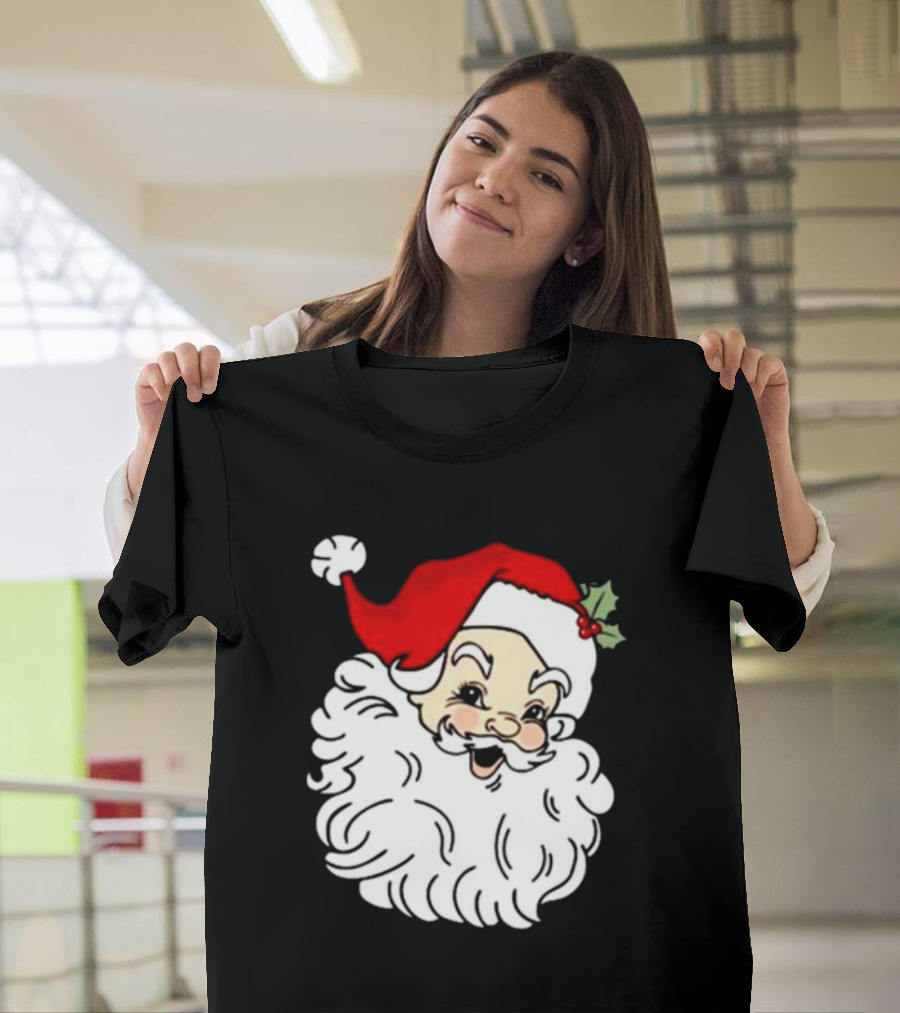 Retro Santa Christmas Holly Jolly Icon 3 4 T-Shirt