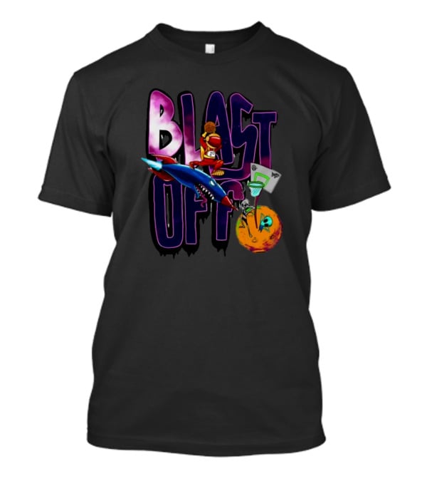 Blast Off Basketball Rocket Dunk Sports Fan T-Shirt