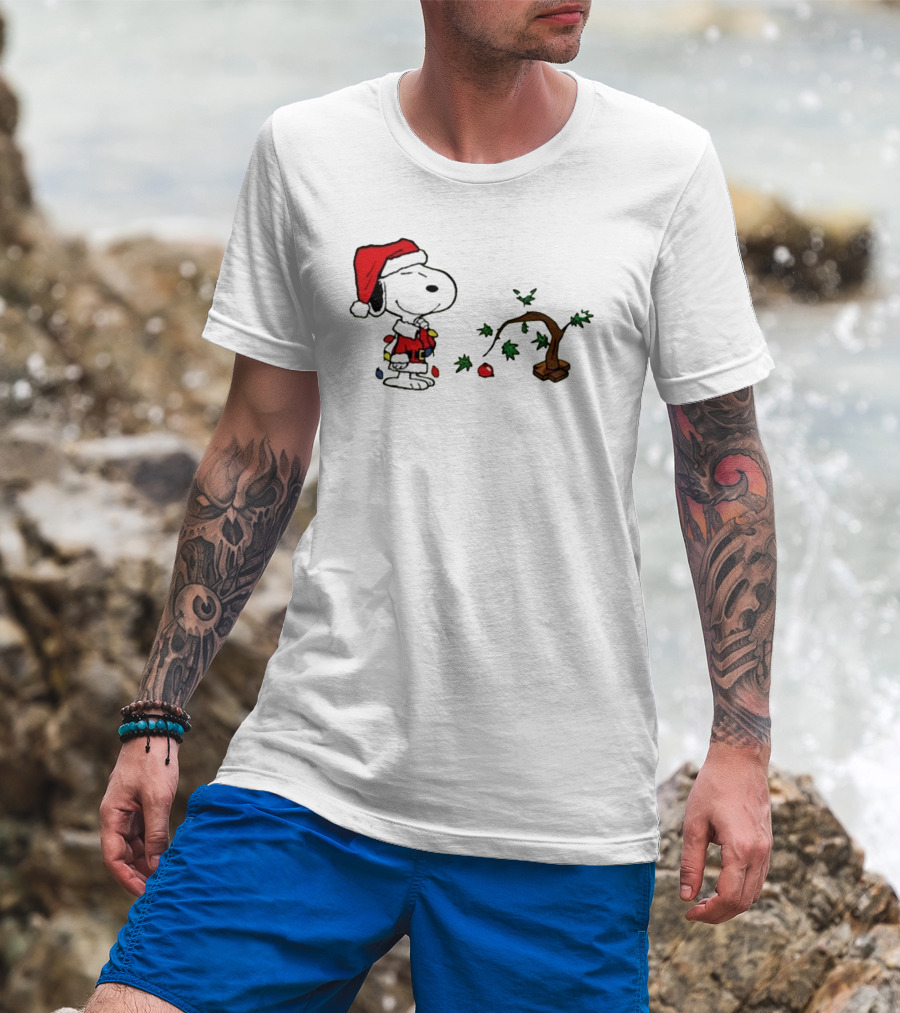 Snoopy Santa Christmas Tree Merry Christmas T-Shirt