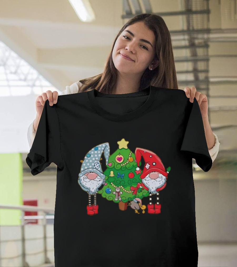Christmas Gnomes With Festive Tree Ornaments T-Shirt