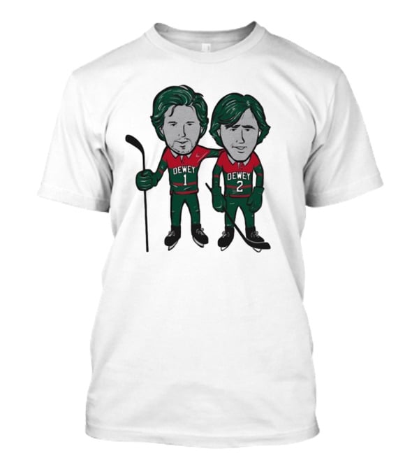 Minnesota Wild Meet The Deweys Sotastick Dewey 1 Dewey 2 Hockey Players T-Shirt
