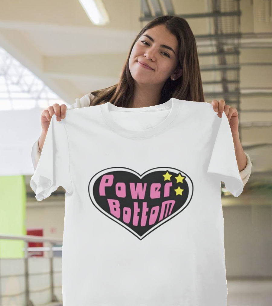 Power Bottom Heart Three Stars T-Shirt