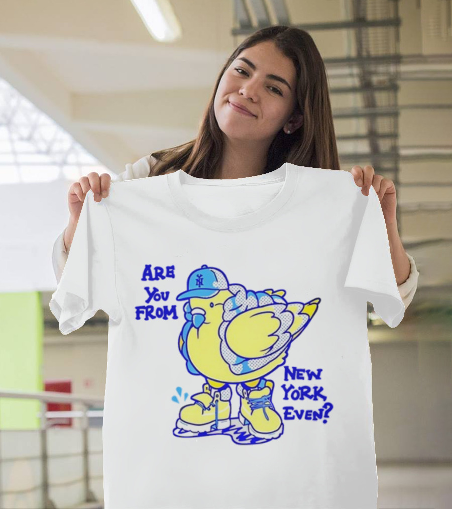 Big Puffa Pigeon Are You From New York Even NY Cap and Boots T-Shirt