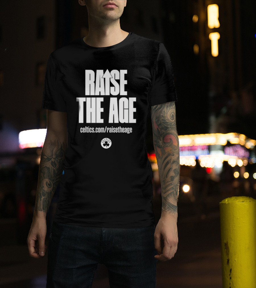 Jayson Tatum Celtics Raise The Age Campaign Celtics.com/raisetheage T-Shirt