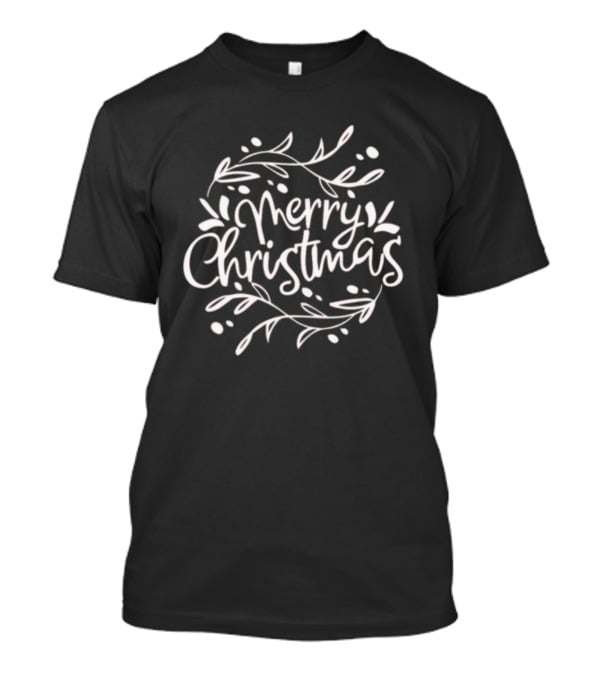 Merry Christmas Festive Vine Wreath T-Shirt