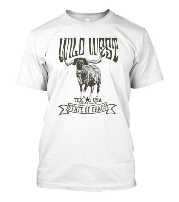 Wild West Texas USA State Of Chaos Longhorn T-Shirt