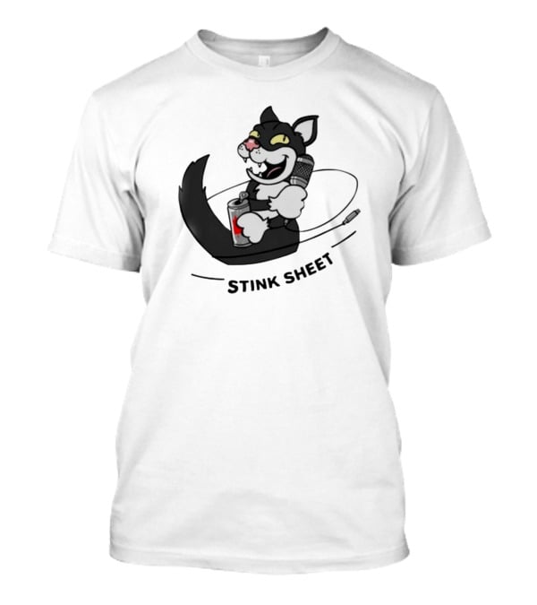 Podcast Psy Op Division Cat With Microphone And Spray Can Stink Sheet T-Shirt