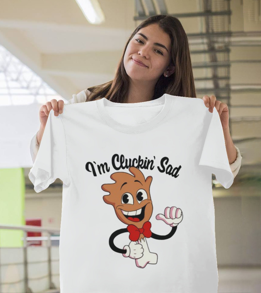 I'm Cluckin' Sad Cartoon Drumstick Character Bow Tie T-Shirt