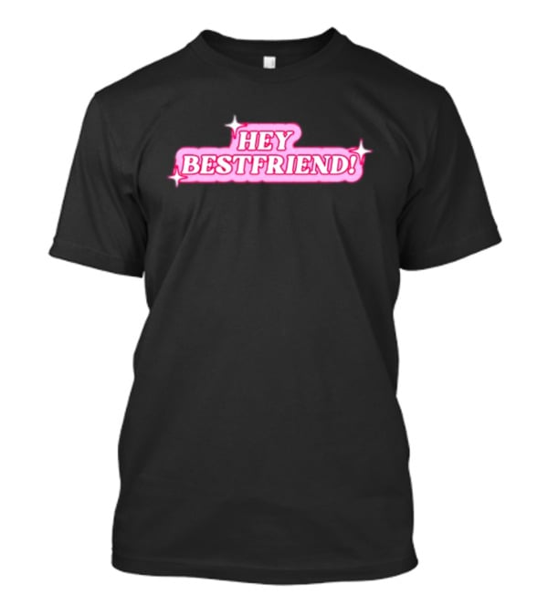 Alana Lintao Hey Bestfriend Pink Sparkle Text T-Shirt