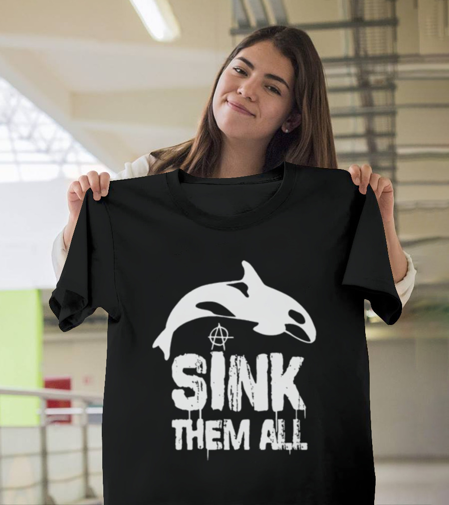 Antifascist Orca Sink Them All Anarchy T-Shirt