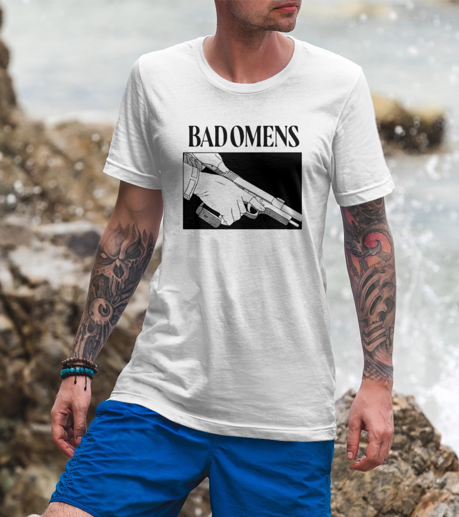 Bad Omens What's The Difference Between A God And Gun Hands Holding Gun T-Shirt