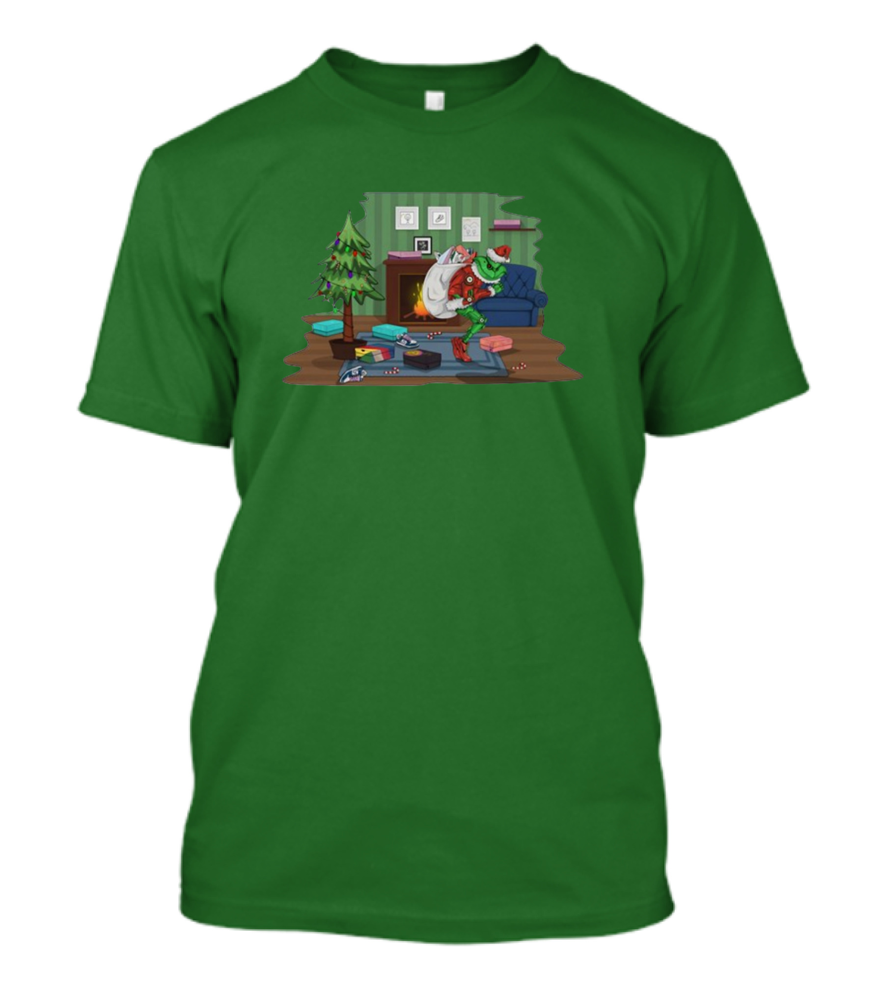 How The Grinch Stole Sneakers Stealing Colorful Boxes By Christmas Tree T-Shirt