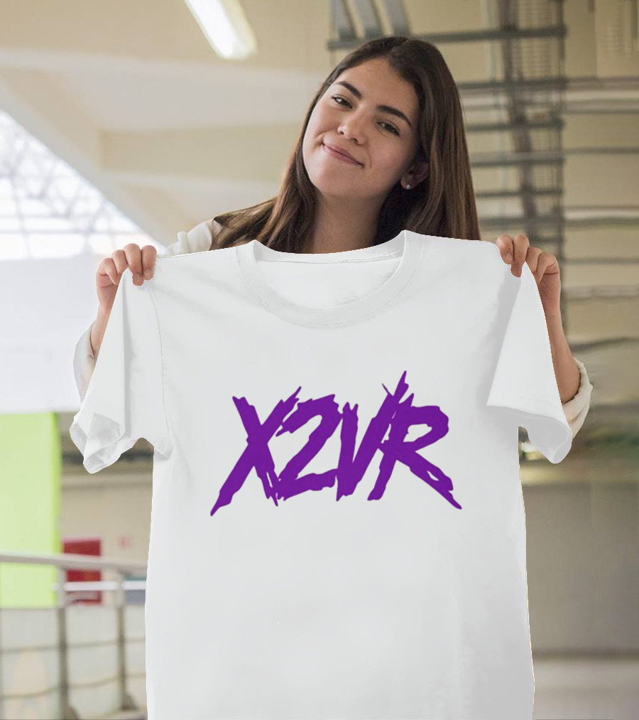 X2vr Grunge Purple Distressed Brushstroke T-Shirt