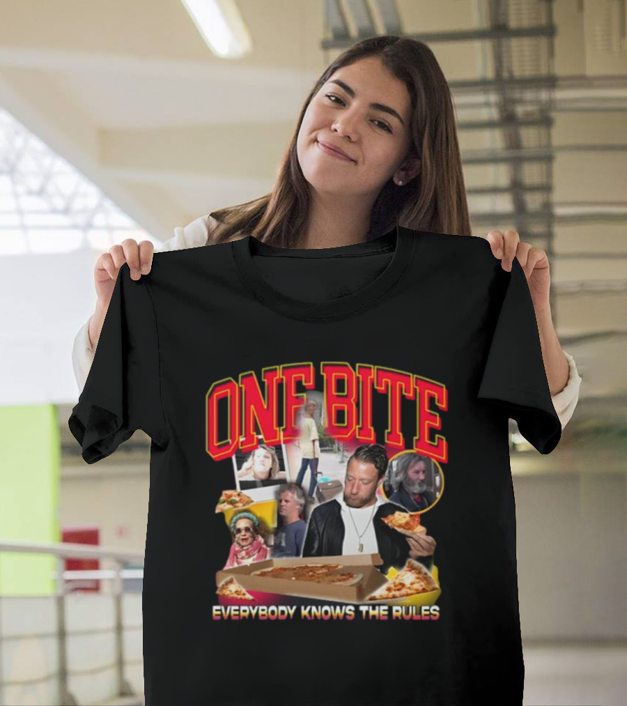 One Bite Everybody Knows The Rules Dave Portnoy Pizza Review Collage T-Shirt
