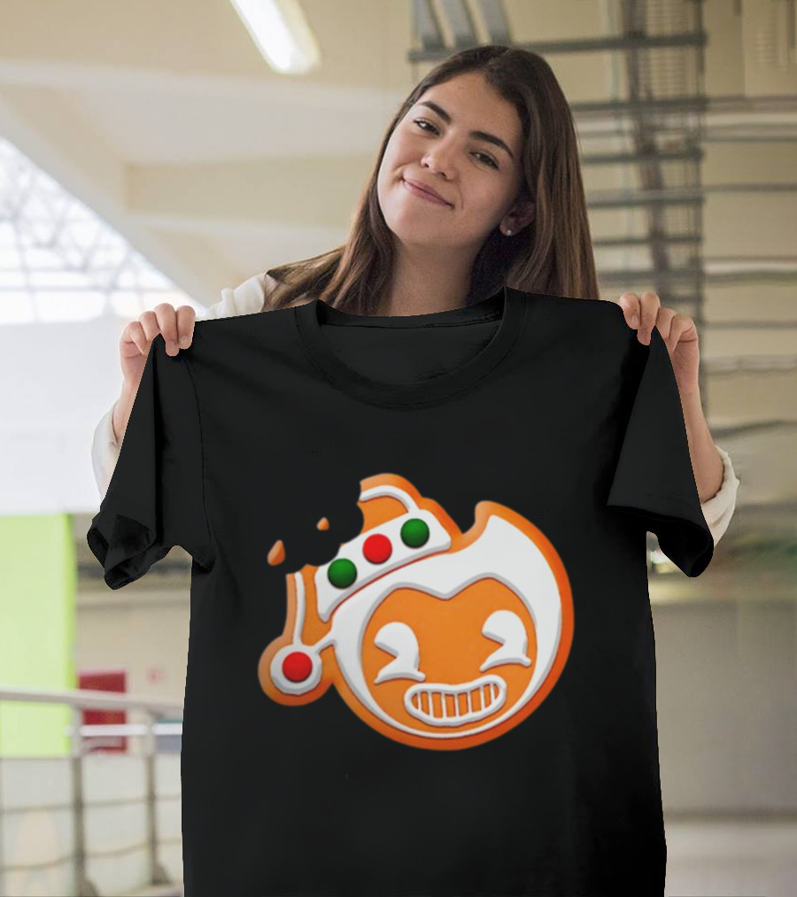 Bendy Gingerbread Christmas Cookie Bite T-Shirt