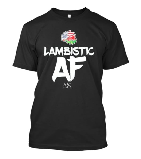 Lambistic AF American Kenyan Flag Map T-Shirt
