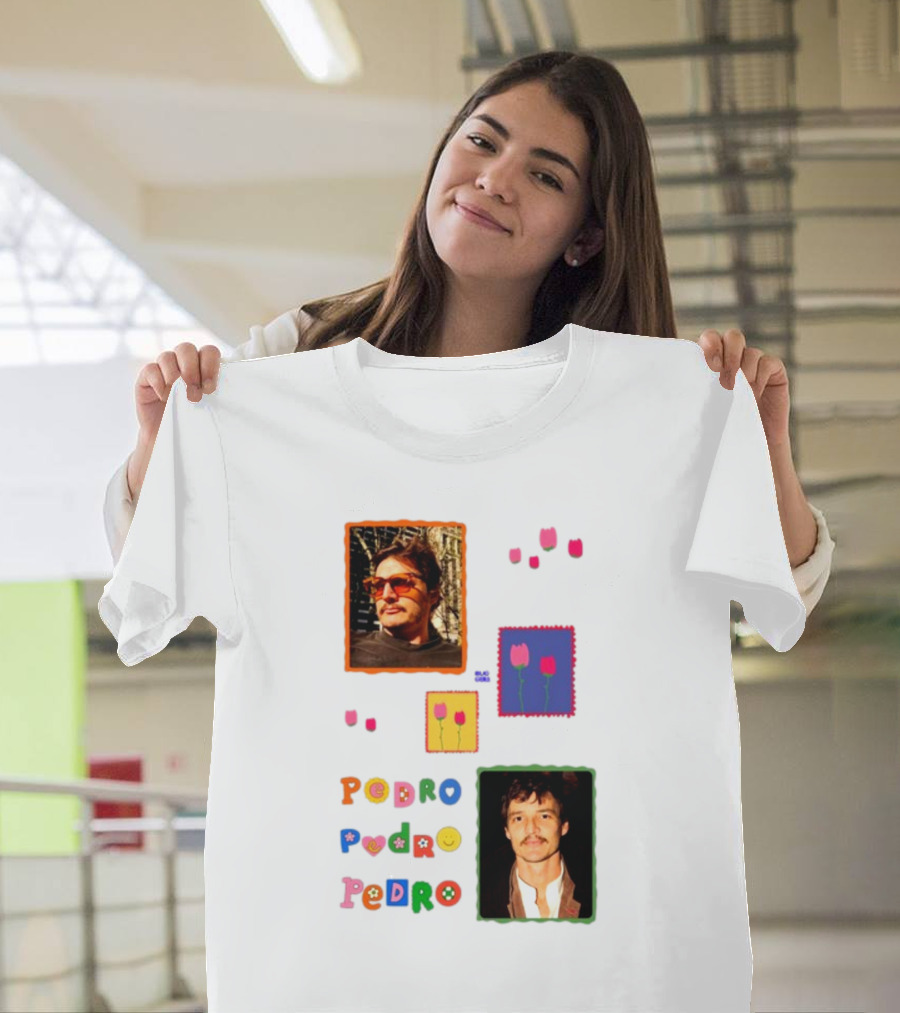 Buggirl200 Pedro Pedro Pedro Colorful Portrait and Tulips T-Shirt