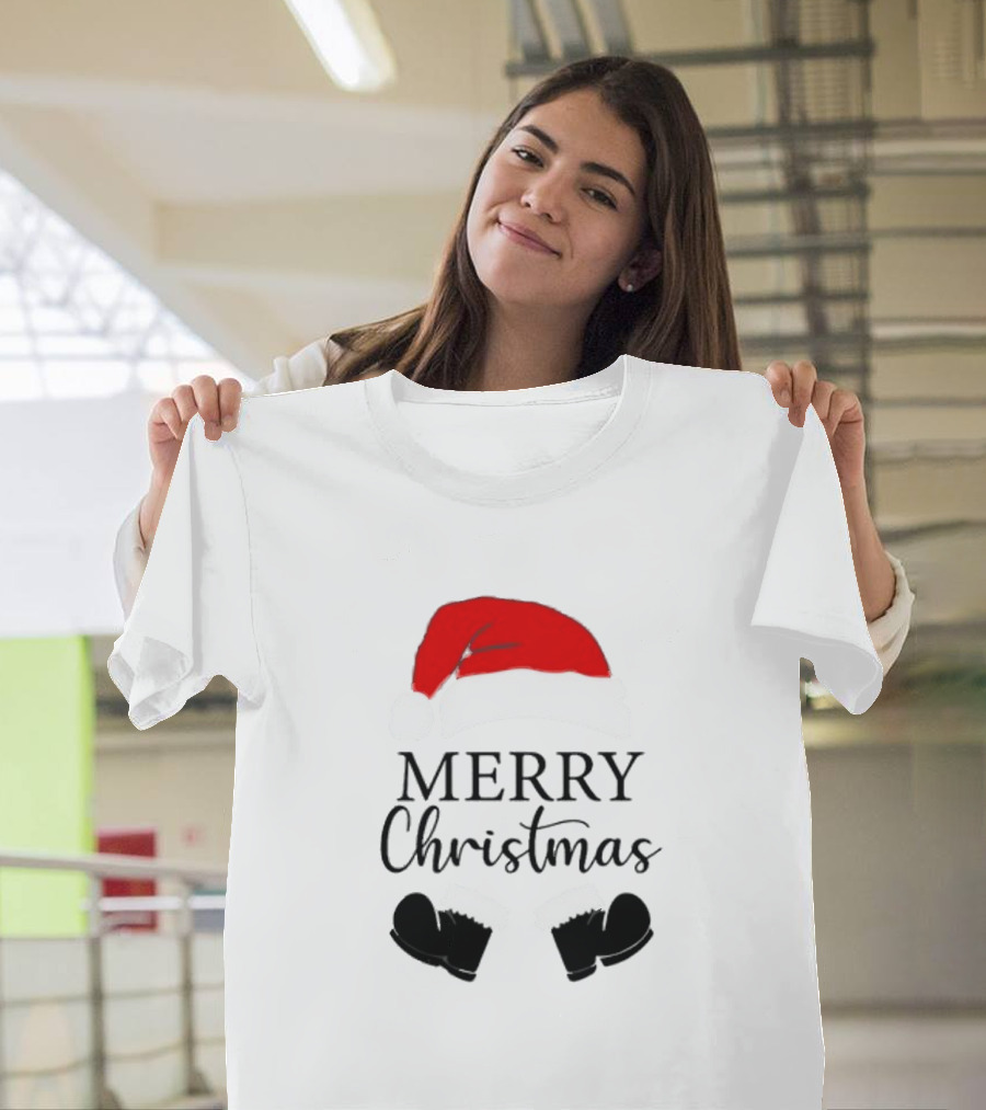Merry Christmas Svg Santa Hat And Boots Softstyle V-Neck T-Shirt