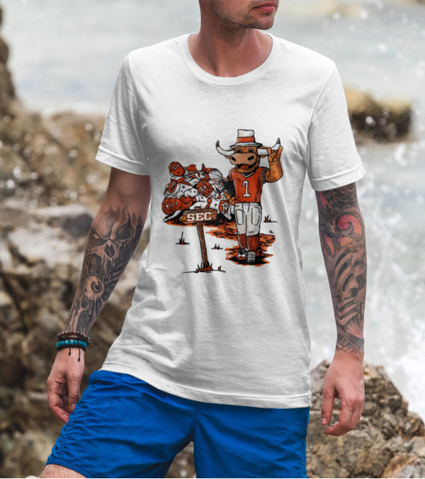 Longhorn Mascot SEC Conference Champs Drawing T-Shirt