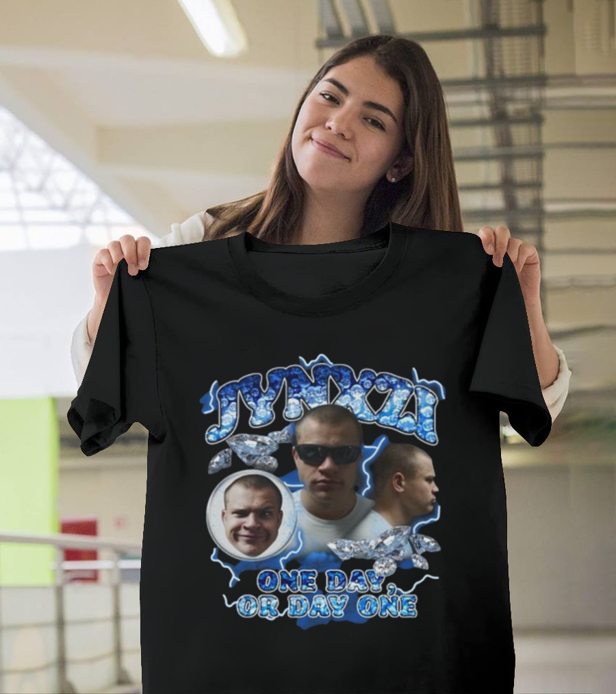 Jynxzi One Day or Day One Blue Lightning Diamond T-Shirt