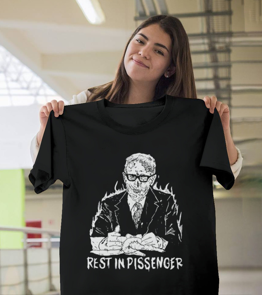 Punkwithacamera Rest In Pissenger Skeleton Suit Flames T-Shirt