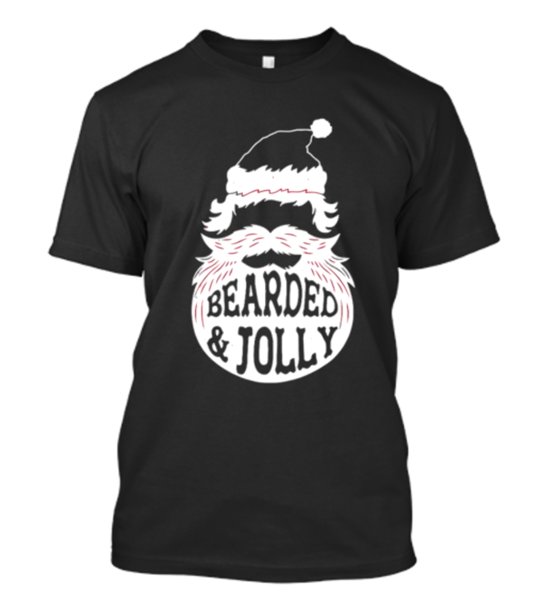 Mens Santa Claus Bearded And Jolly Christmas T-Shirt