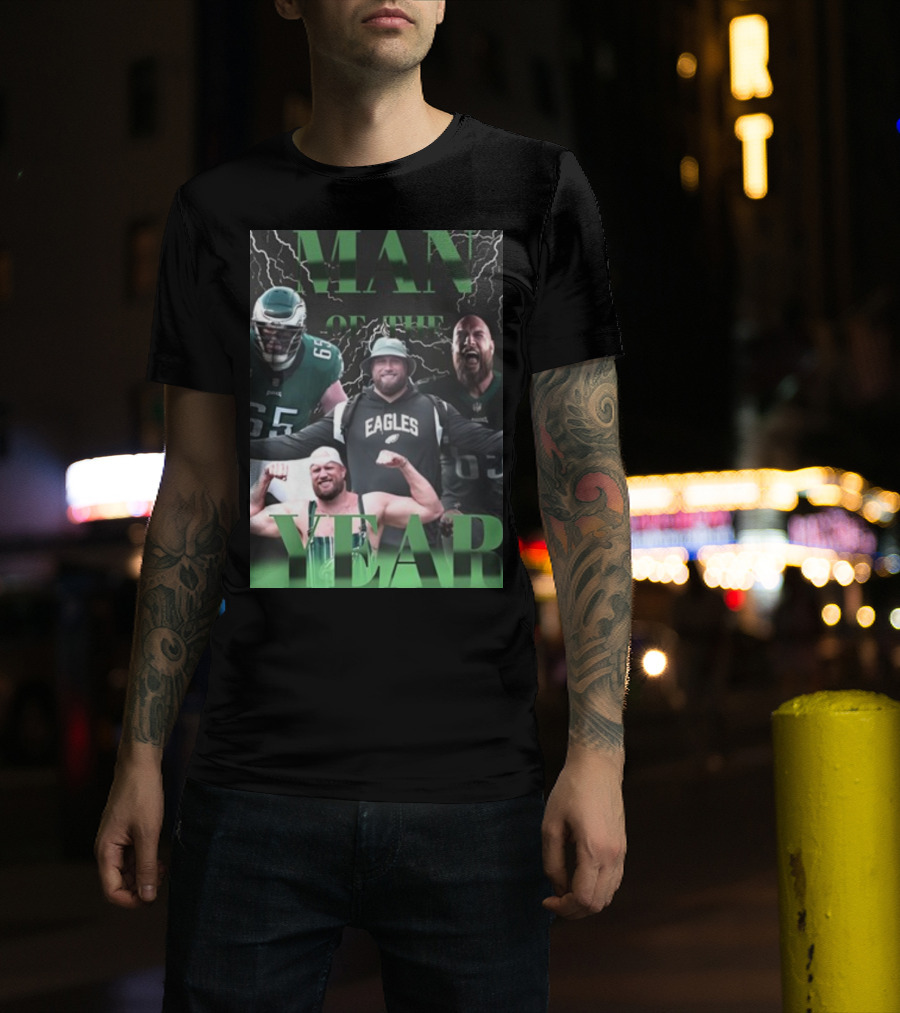 Man Of The Year Eagles Lane Johnson Player T-Shirt