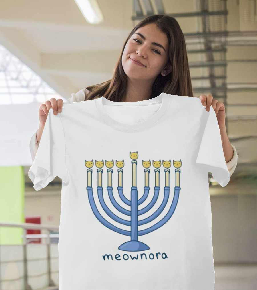 Meownora Cat Menorah Candleholder T-Shirt