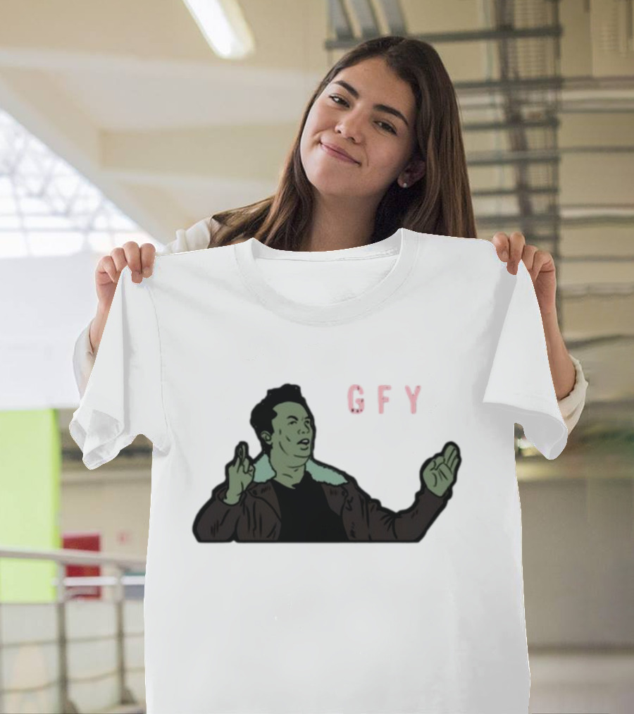 Elon Musk GFY Iconic Gesture Satirical Meme T-Shirt