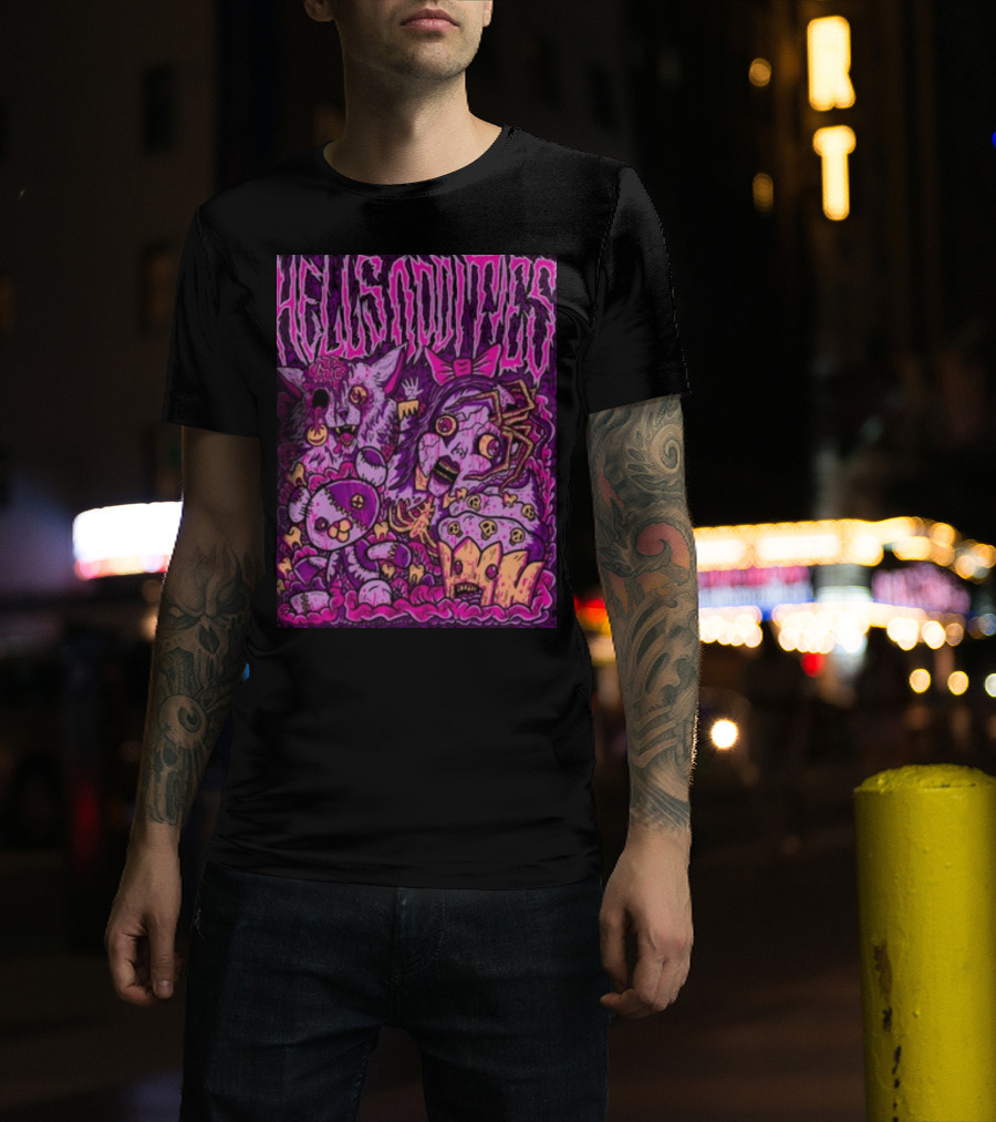 Hells Oddities Creepy Doll Zombie Cupcake Cat Monster Bits N' Pieces T-Shirt