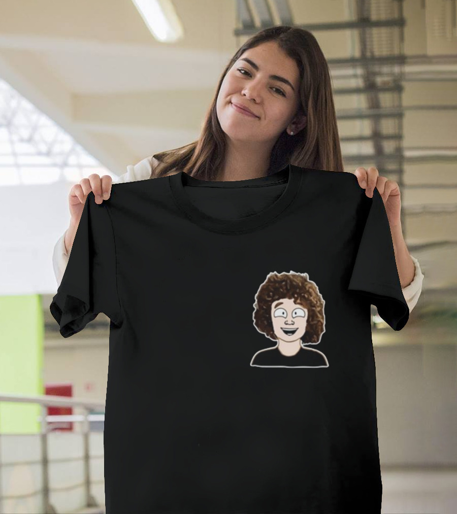 Nelson Neumann Cartoon Character With Curly Hair T-Shirt
