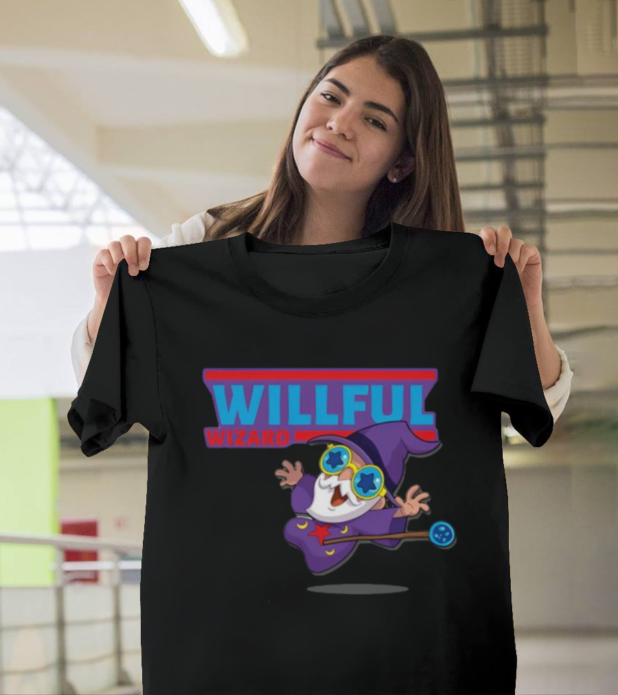 Veefriends Willful Wizard Character Starry Eyed Purple Cloak Wand T-Shirt