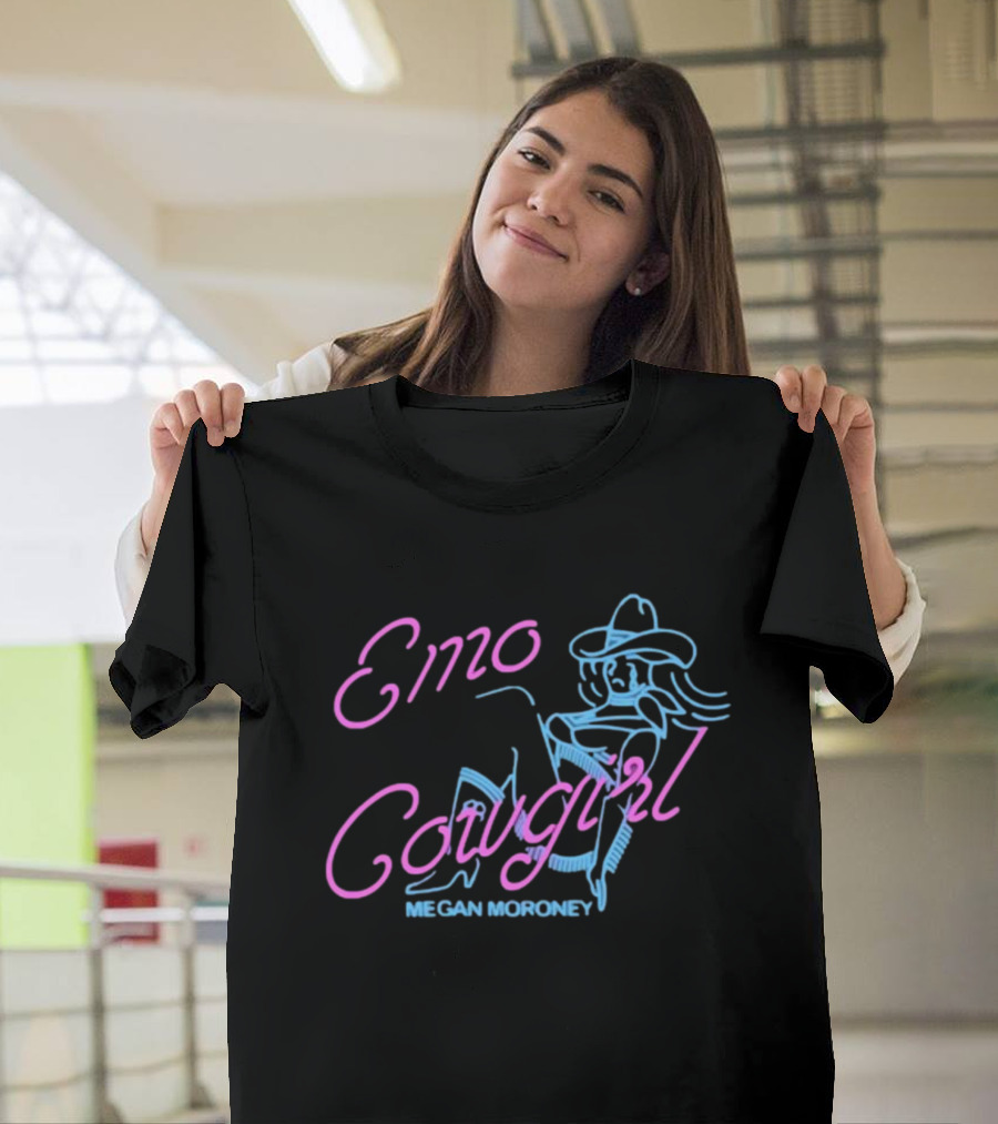 Emo Cowgirl Megan Moroney Vintage Neon Style Drawing T-Shirt