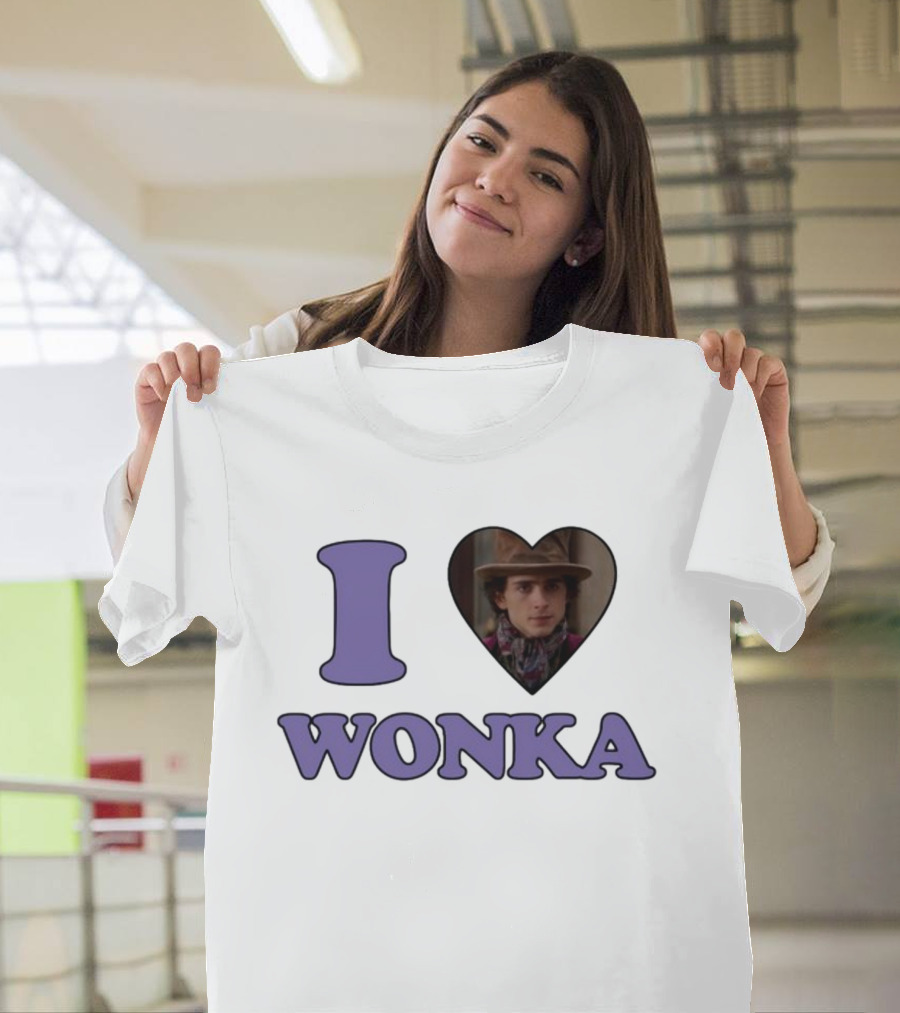 Mustardyardpress I Heart Wonka Hat And Scarf Character Image T-Shirt