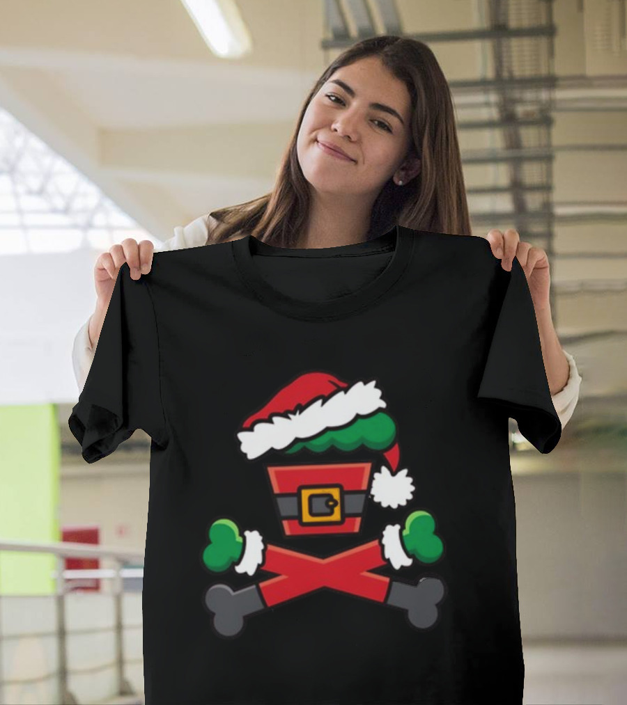 Jc Vault Grouchy Crossbones Santa Hat T-Shirt