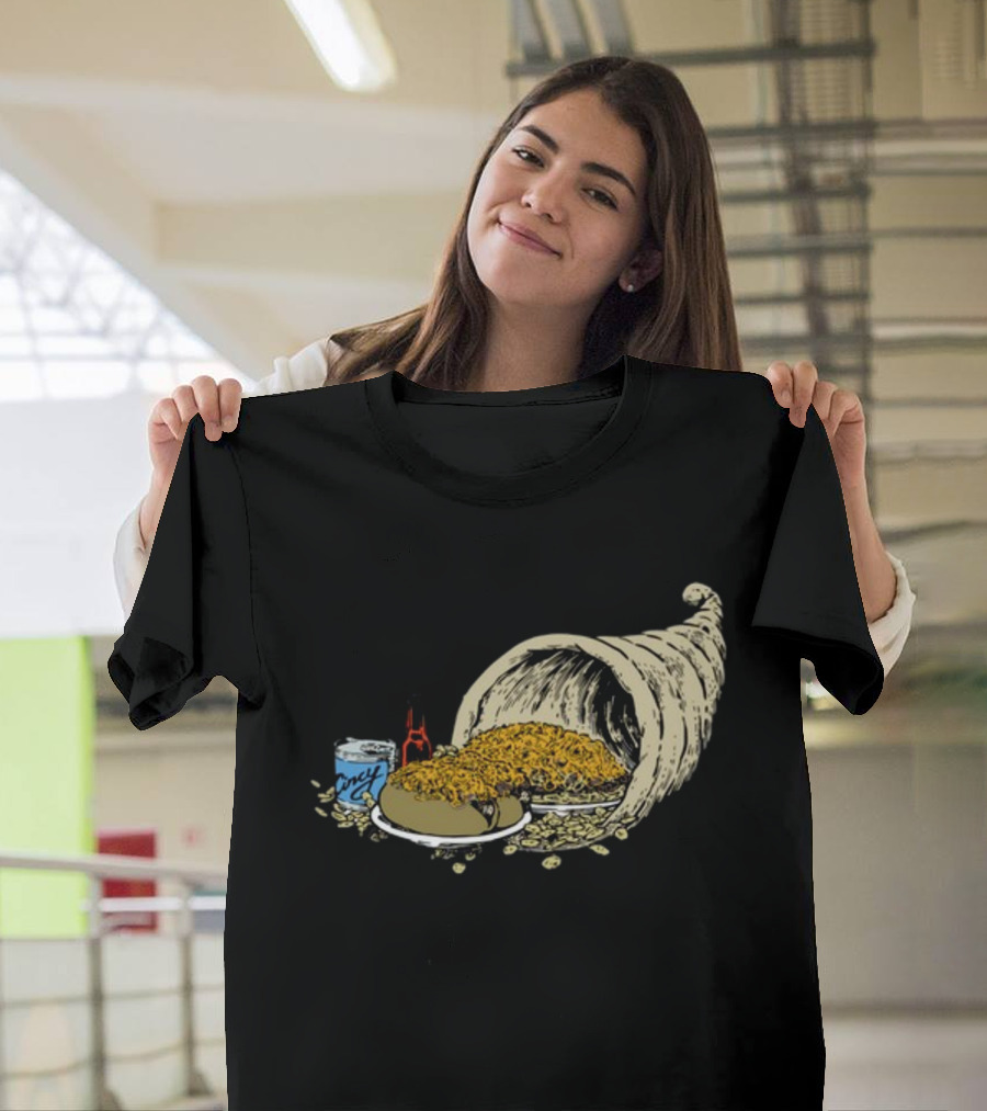 Cincy s Cincy Copia Cornucopia Chili Spaghetti and Hot Sauce T-Shirt