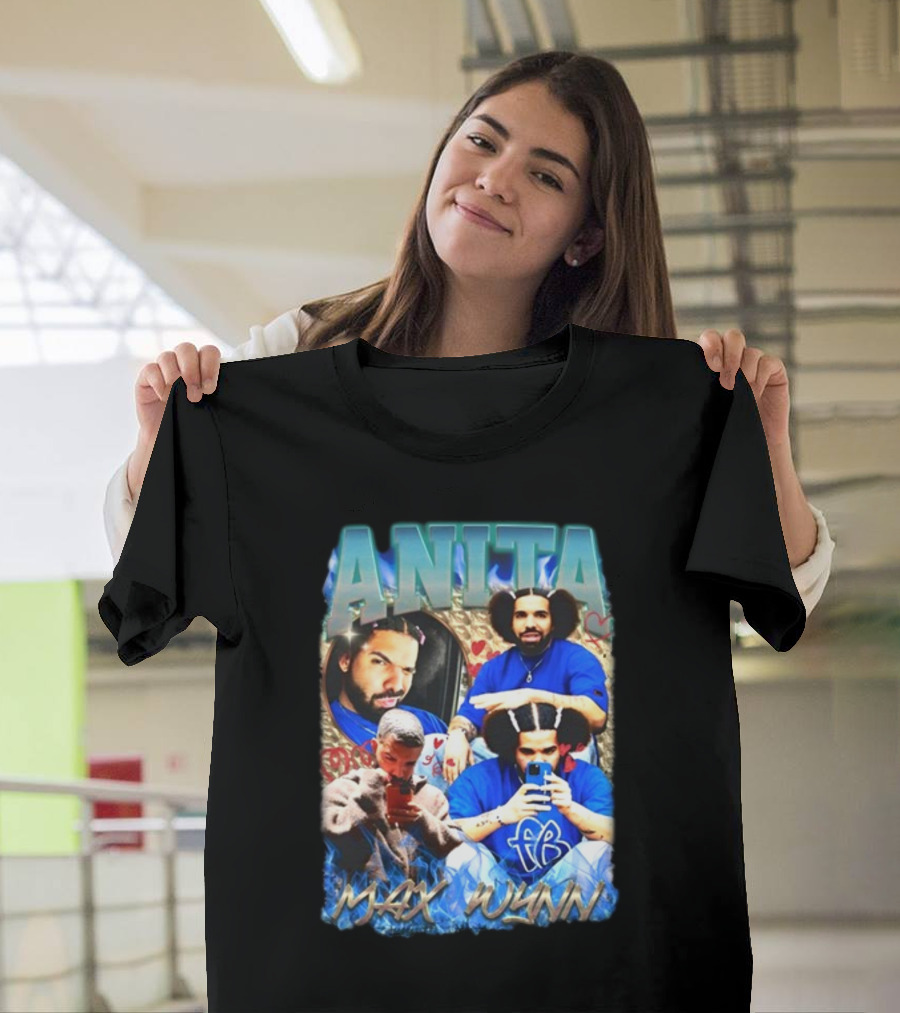 Anita Max Wynn Goofy Garms Blue Photography Collage T-Shirt