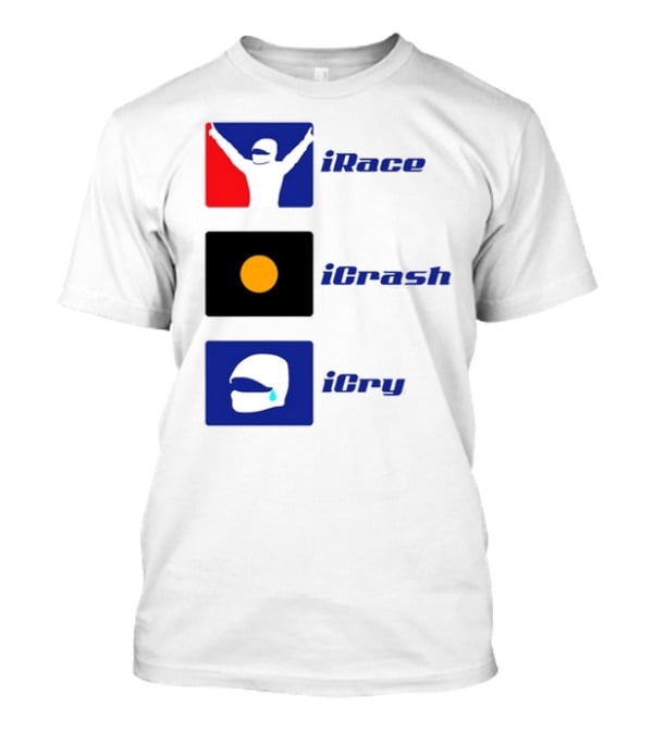 Basic Ollie IRace ICrash ICry Racing Icons And Emojis T-Shirt