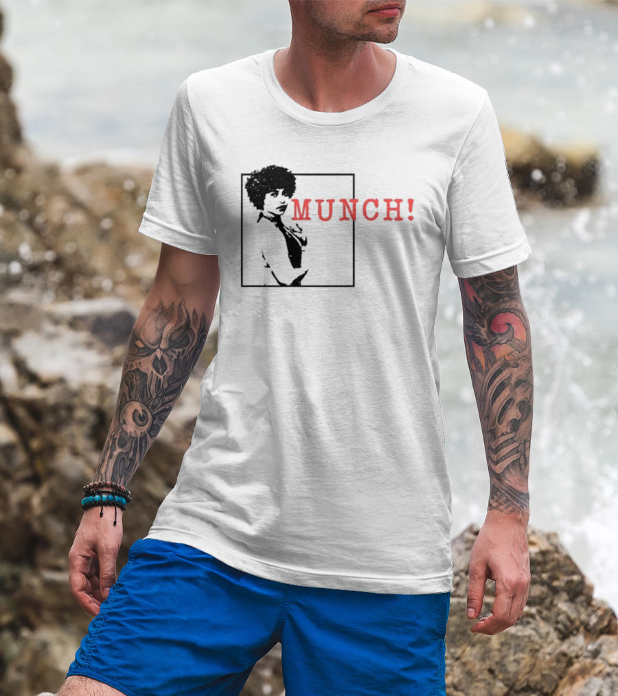 Ylikeapparel Munch Bold Red Text With Figure Image T-Shirt