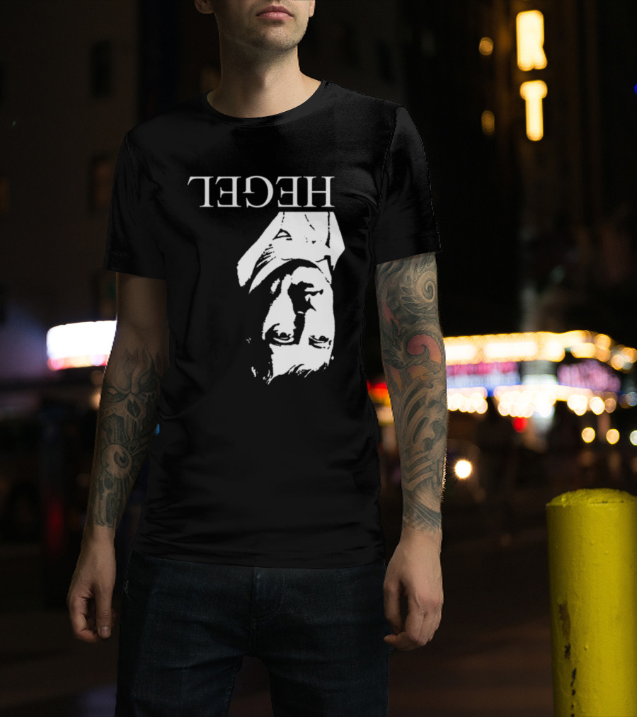 Marx Hegel Upside Down Text Image T-Shirt