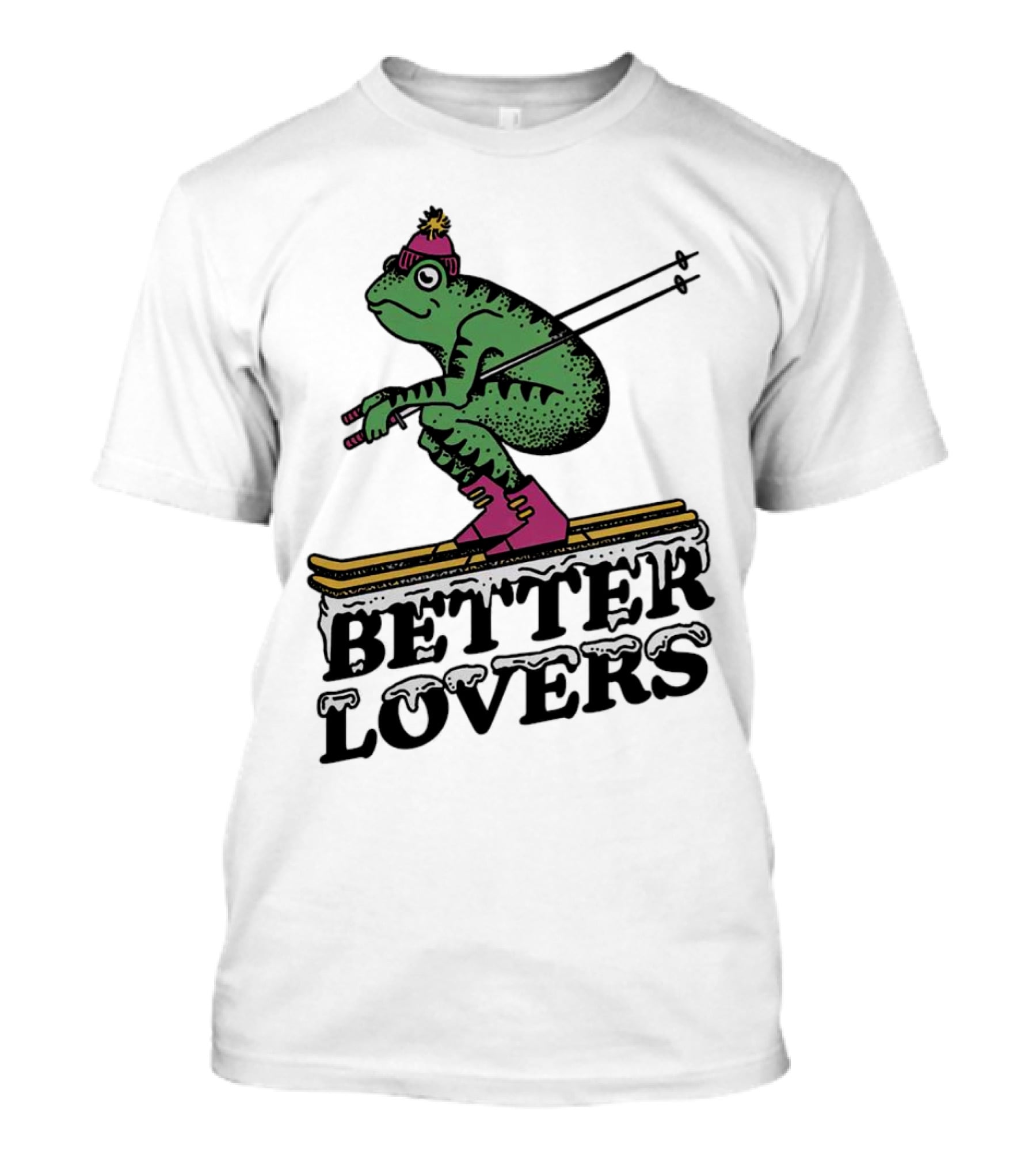 Better Lovers Ski Frog Pom Pom Hat Slalom T-Shirt