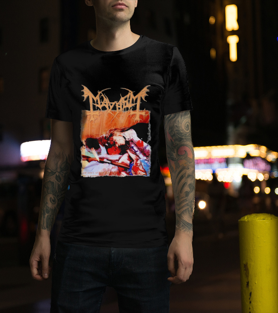Mayhem Norwegian Black Metal The Dawn Of The Black Hearts T-Shirt