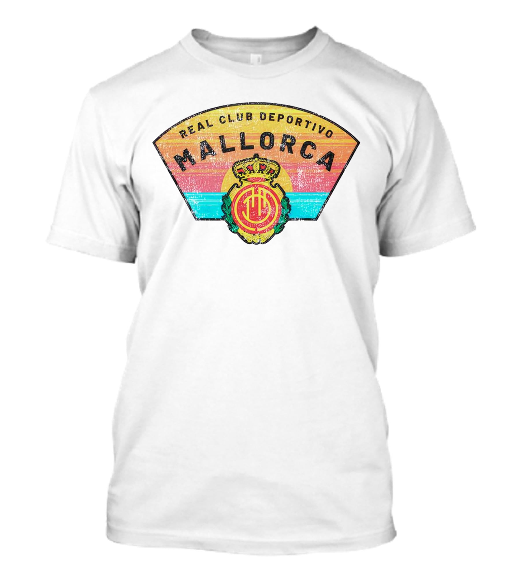 Real Club Deportivo Mallorca Vintage Logo Retro Stripes T-Shirt