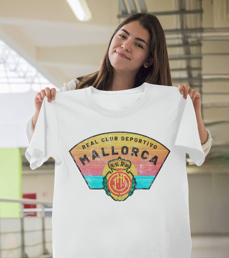 Real Club Deportivo Mallorca Vintage Logo Retro Stripes T-Shirt
