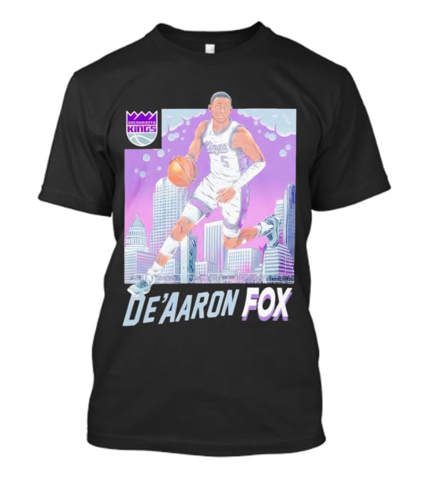Sacramento Kings De’Aaron Fox Basketball City Skyline Kings T-Shirt