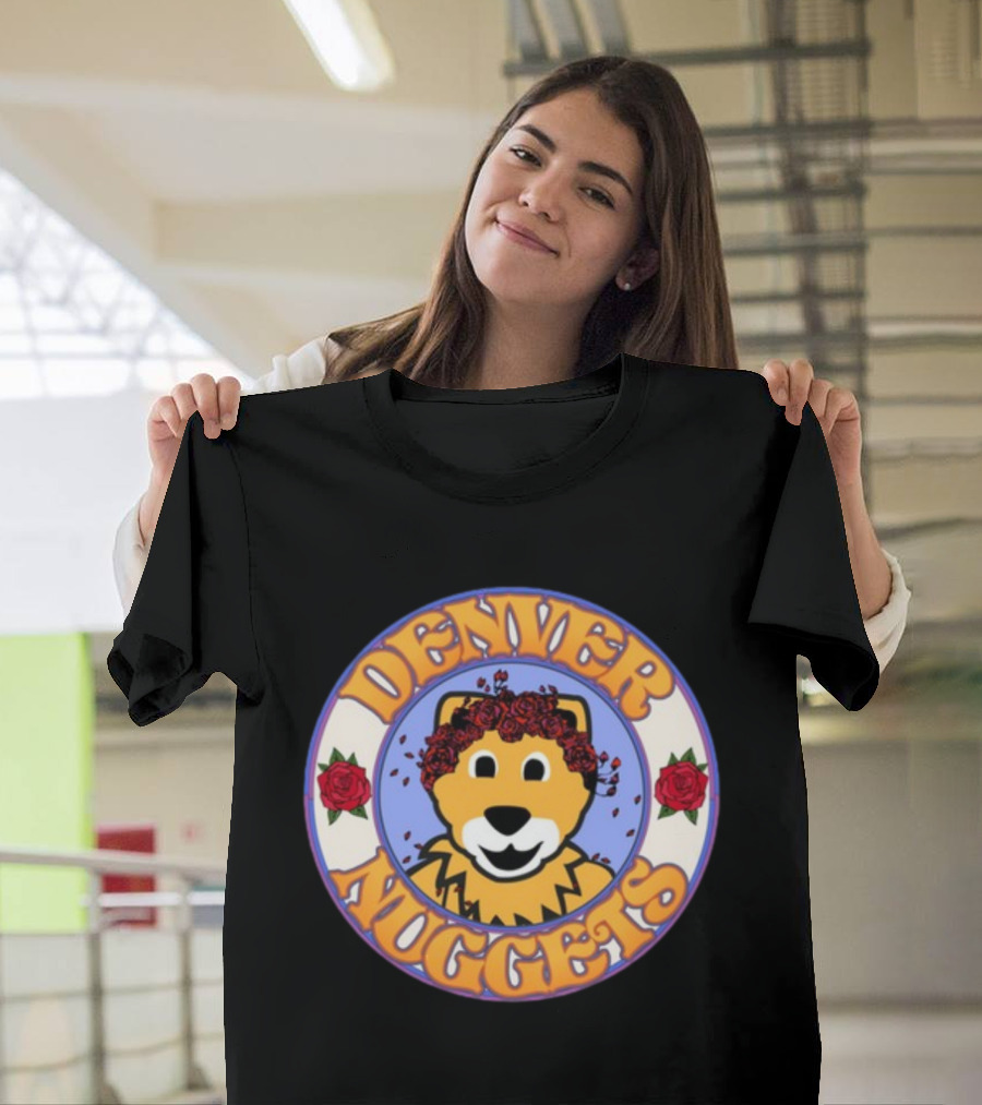Denver Nuggets Floral Mascot Circle T-Shirt